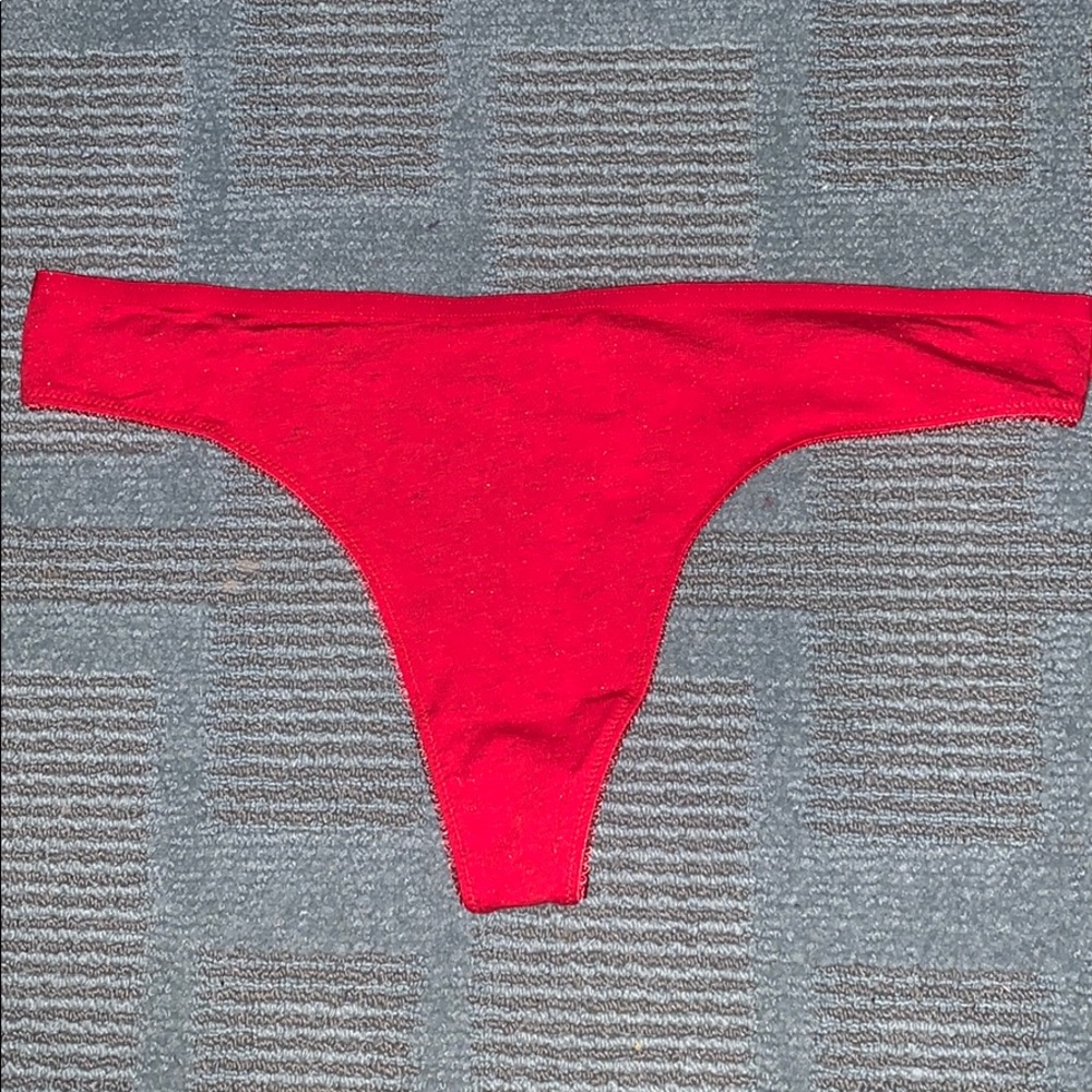 Victoria’s Secret red sparkly thong